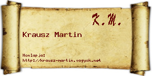 Krausz Martin névjegykártya